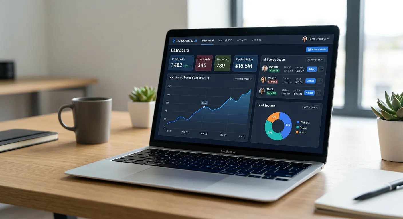ai for real estate leads main interface dashboard