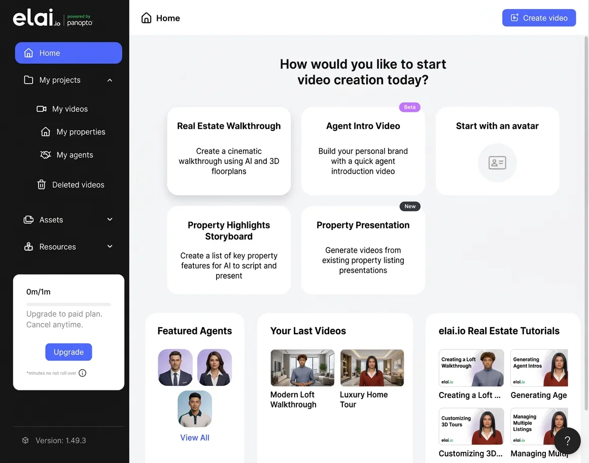 best ai avatar creators for real estate walkthroughs main interface dashboard