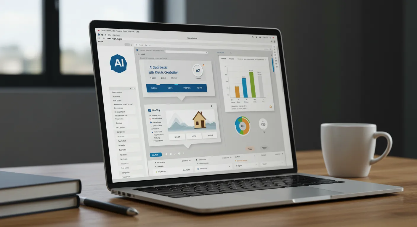 ai social media content creation scheduling real estate main interface dashboard